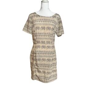 Peppermint Elephant Print A-line Knee Length Dress
